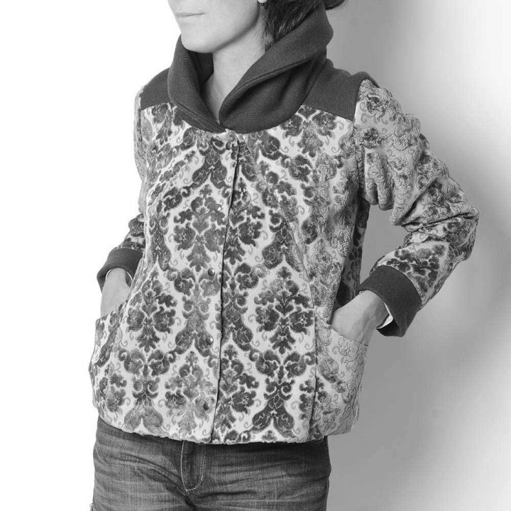 Short winter jacket with wide collar - CUSTOM HANDMADE