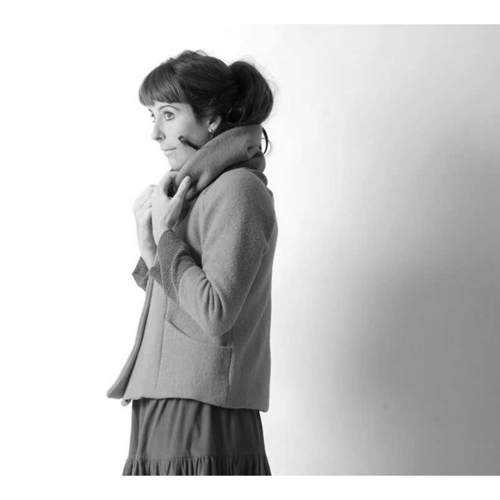 Short winter jacket with wide collar - CUSTOM HANDMADE