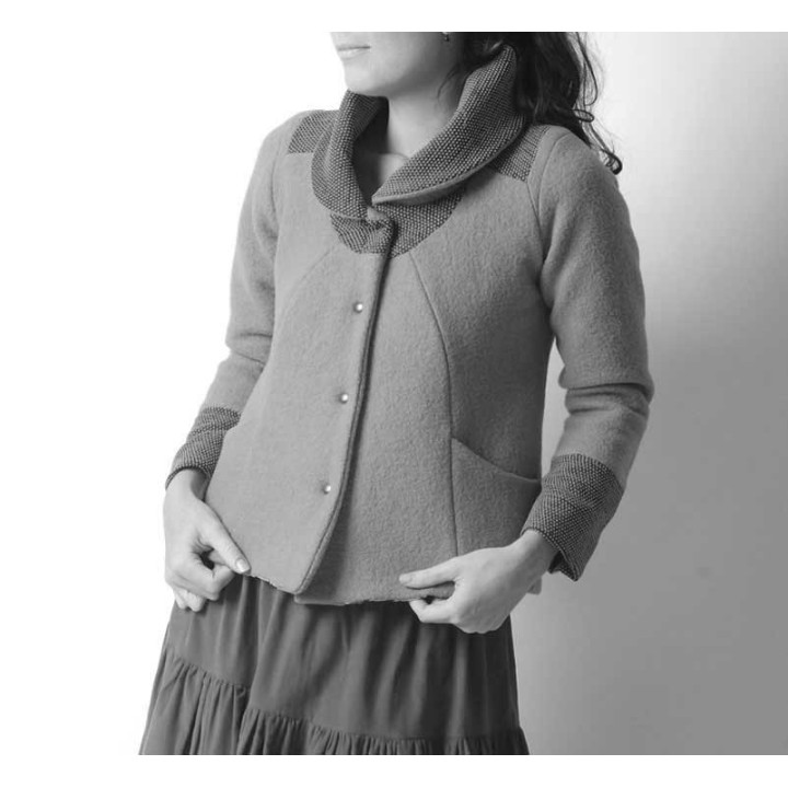 Veste courte d'hiver à grand col - PERSONNALISABLE