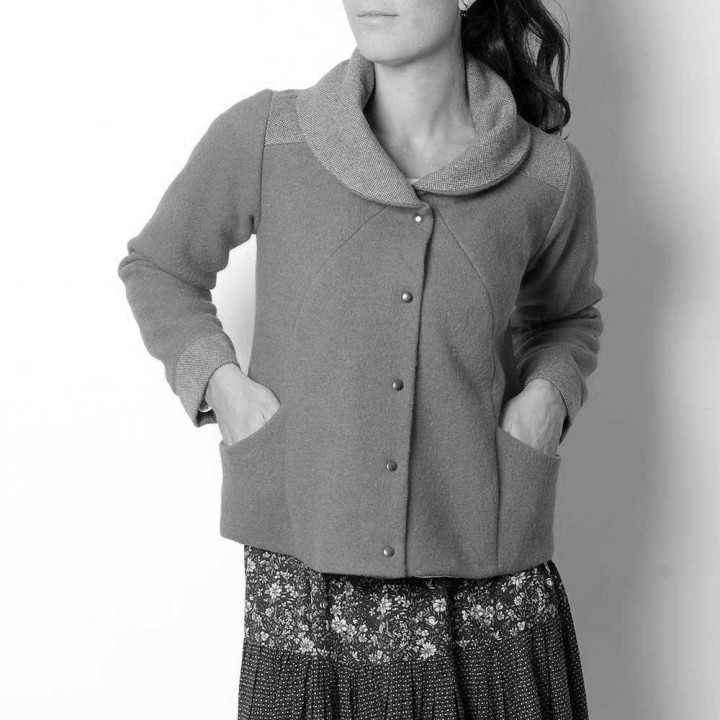 Veste courte d'hiver à grand col - PERSONNALISABLE