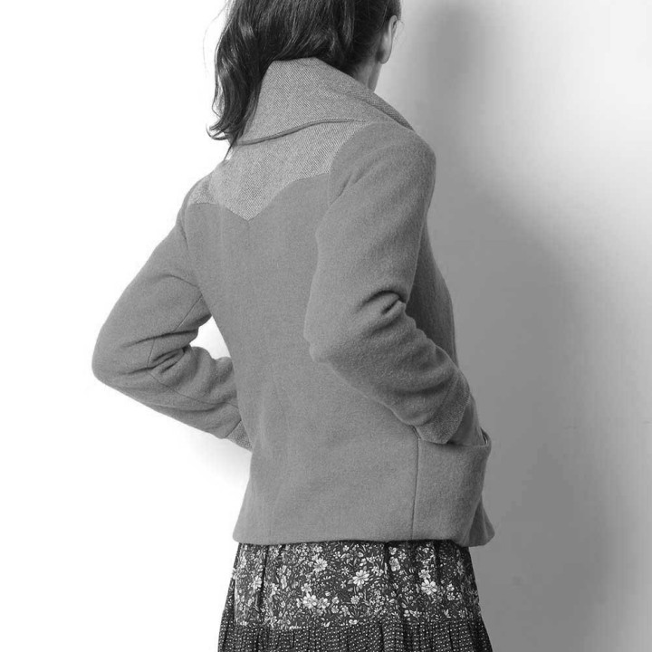 Veste courte d'hiver à grand col - PERSONNALISABLE