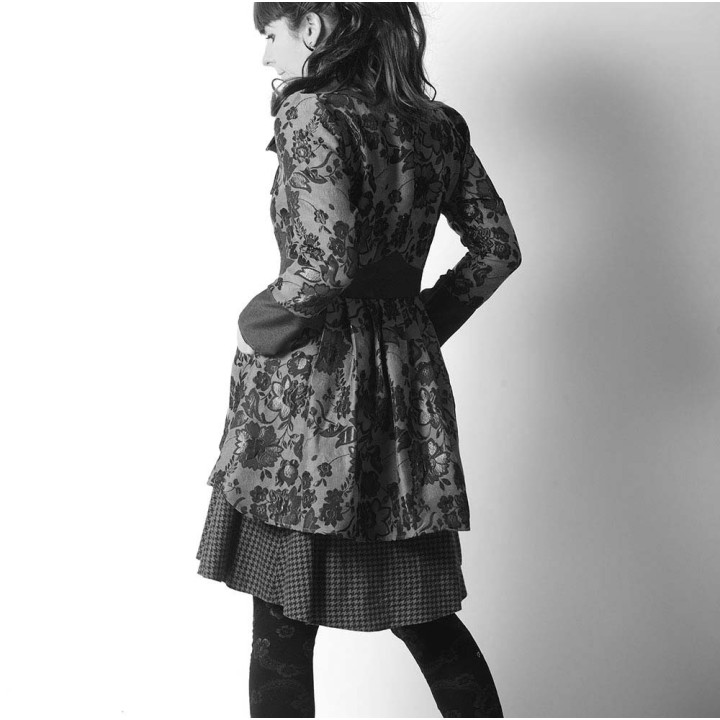 Womens swallowtail jacket, pleated back, pointy collar - CUSTOM HANDMADE