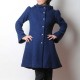 Manteau d'hiver bleu indigo à Capuche de Lutin en laine original