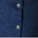 Manteau artisanal d'hiver bleu indigo à Capuche de Lutin en laine