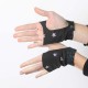 Black fingerless gauntlets with lilac stars