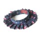 fabriqué en France jeune créateur Collier plissé ras du cou, bleu marine et rose fleuri