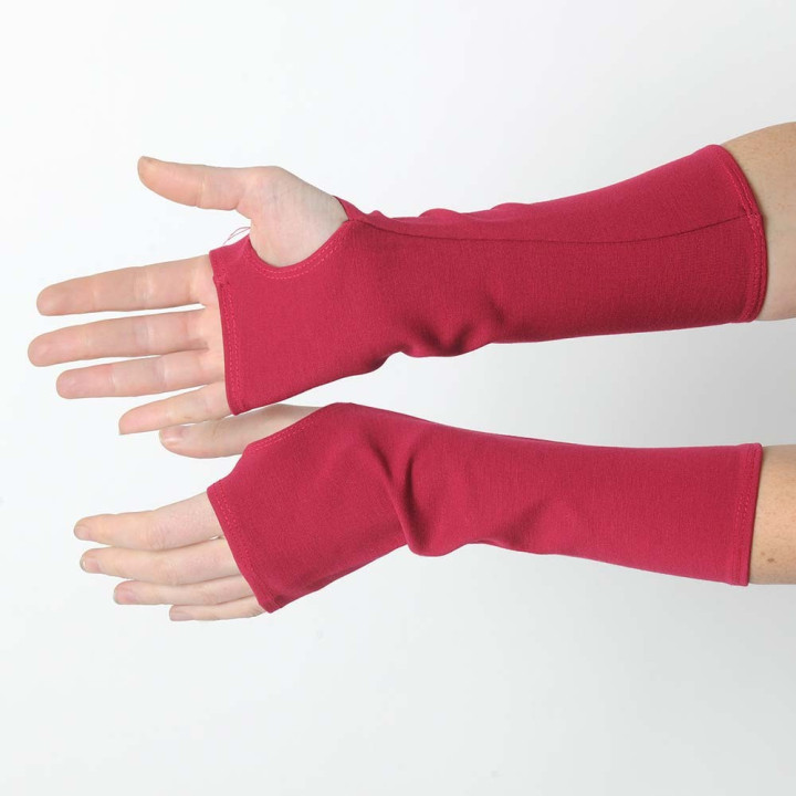 Mitaines longues idée cadeau pour femme rose foncé unies