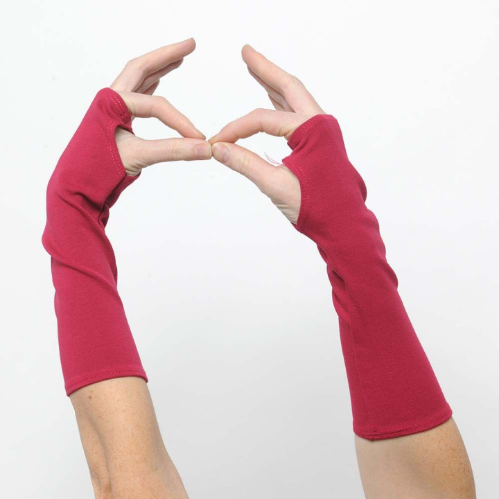 Long dark pink jersey armwarmers