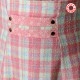 idée cadeau pour femme Jupe artisanale made in france salopette femme originale, blanche et rose motif écossais jeune créatrice 