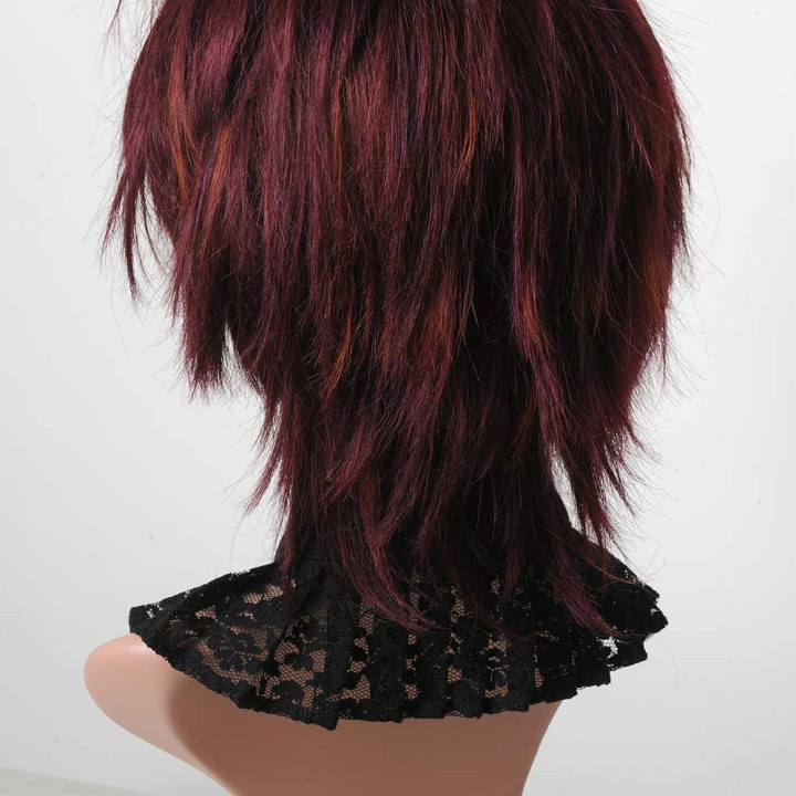 original de créateur Col amovible plissé, dentelle noire coton