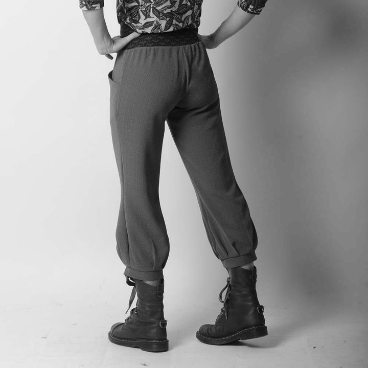 Pantalon artisanal femme ceinture extensible, bouffant dans le bas - PERSONNALISABLE