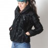 Short black jacket with wide collar, faux fur