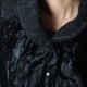 Veste courte fabriqué en France créateur femme noire fausse fourrure, grand col