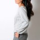 Pull gris fabriqué en France créateur femme femme hiver manches bouffantes, vêtements originaux