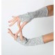 Thick grey knit winter armwarmers