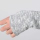 Thick grey knit winter armwarmers