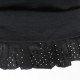 Black stretchy pleated snood with perforated faux suede ruffles