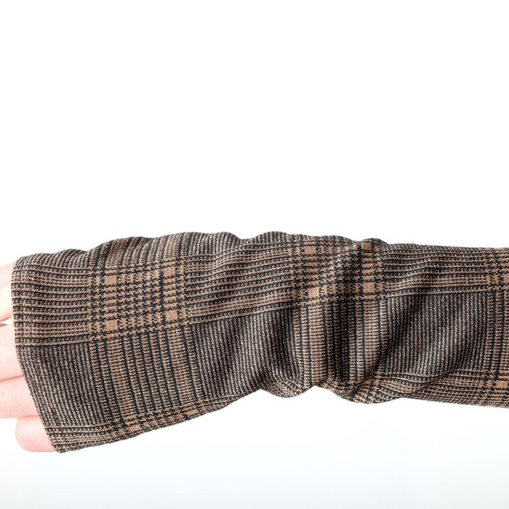 Glittery bronze Prince of wales fingerless gloves