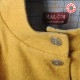Robe boule grise et jaune, lainage vintage à carreaux, manches courtes