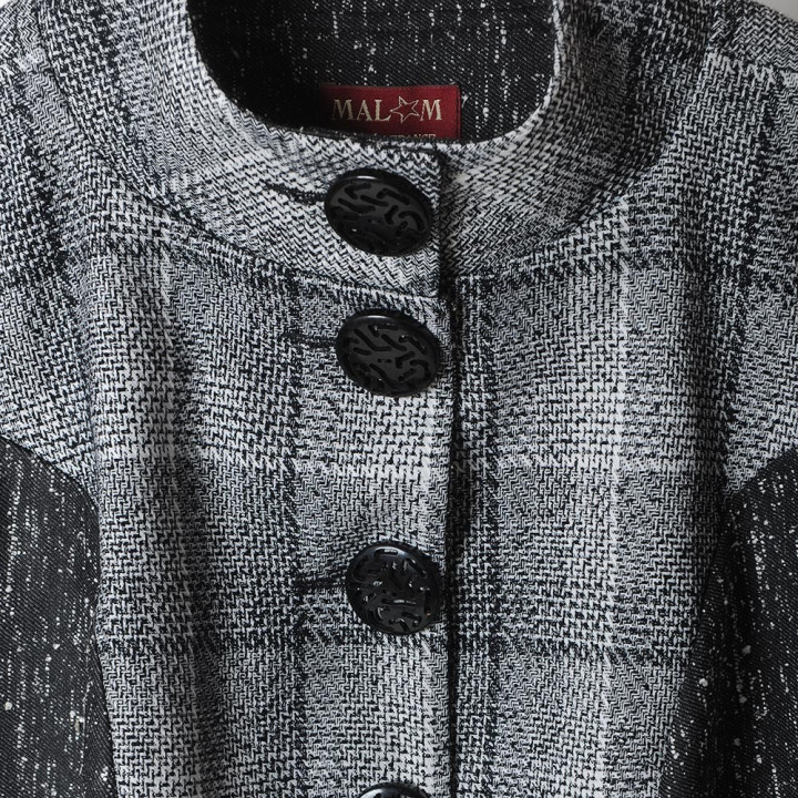 Robe originale de créateur boule noire et blanche, manches courtes