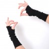 Black mens or womens long jersey armwarmers -Black fingerless gloves