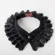 Col fabriqué en France créateur femmeamovible plissé, dentelle noire enduite