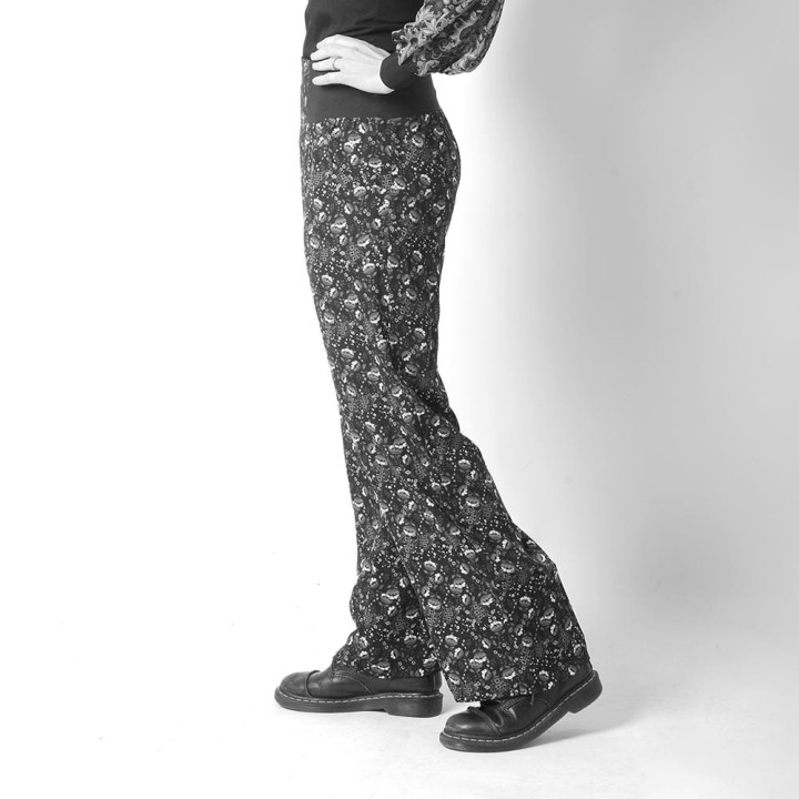 Womens long straight supple pants with stretchy belt - CUSTOM HANDMADE