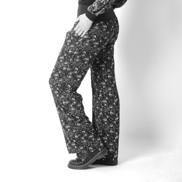 Pantalon femme fabrication artisanale souple droit, ceinture extensible - PERSONNALISABLE