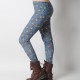 Grey and colorful cotton jersey leggings with bird print
