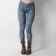 Grey and colorful cotton jersey leggings with bird print