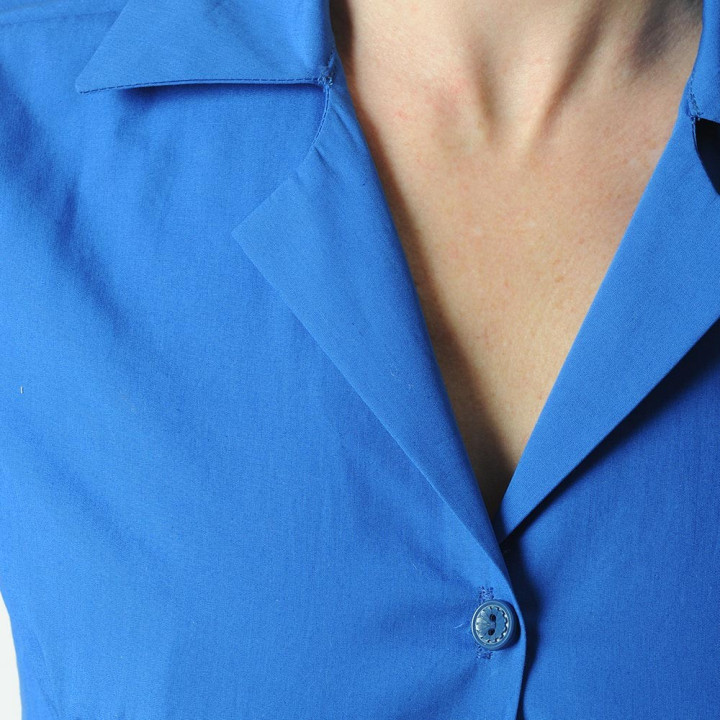 PROTOTYPE Royal blue cotton shirt, short sleeves