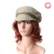 Chapeau fabriqué en France créateur femme casquette verte et beige