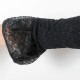 Robe noire fabriquée en France créateur femme pailletée manches volantées