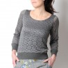 Grey lace womens sweater
