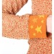 Orange lace womens sweater with starry hems