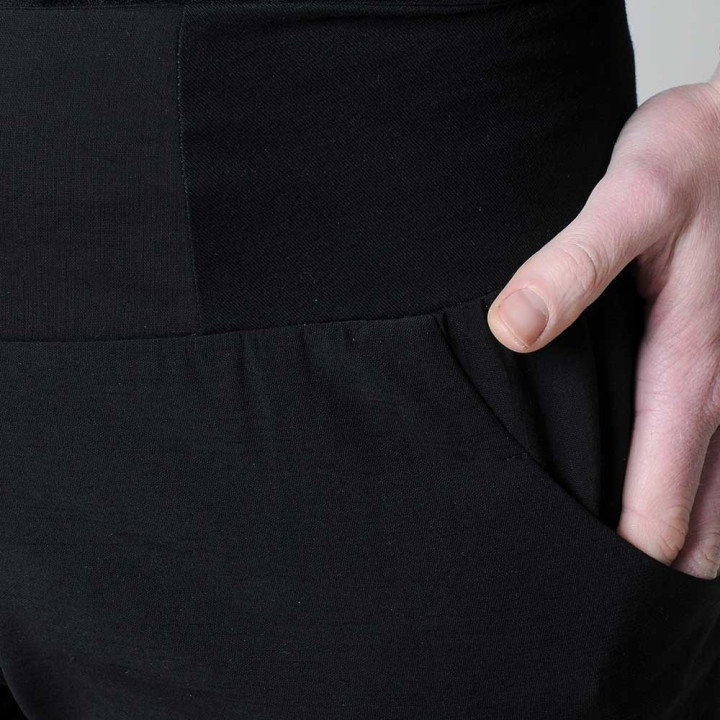 Womens black supple pants, wide legs