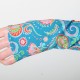 Blue and pink long floral armwarmers, cotton jersey
