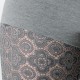 Grey floral lace leggings, with integrated panty
