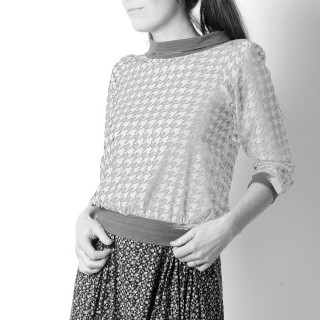 Supple top with boat collar, 3/4 or full length sleeves - CUSTOM HANDMADE