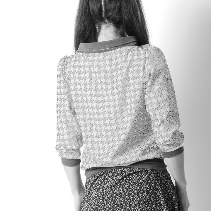 Haut souple fabriqué en France créateur femme, col bateau, manches 3/4 ou longues - PERSONNALISABLE