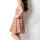 Summer floral cotton jersey dress with crossed straps and flared cut