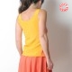 Orange and yellow colorblock sleeveless tank top