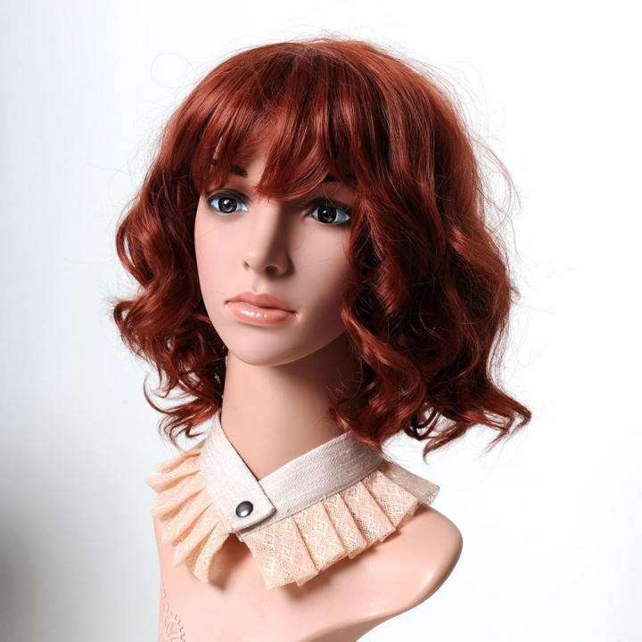 Pleated, pale pink lace necklace, removable collar