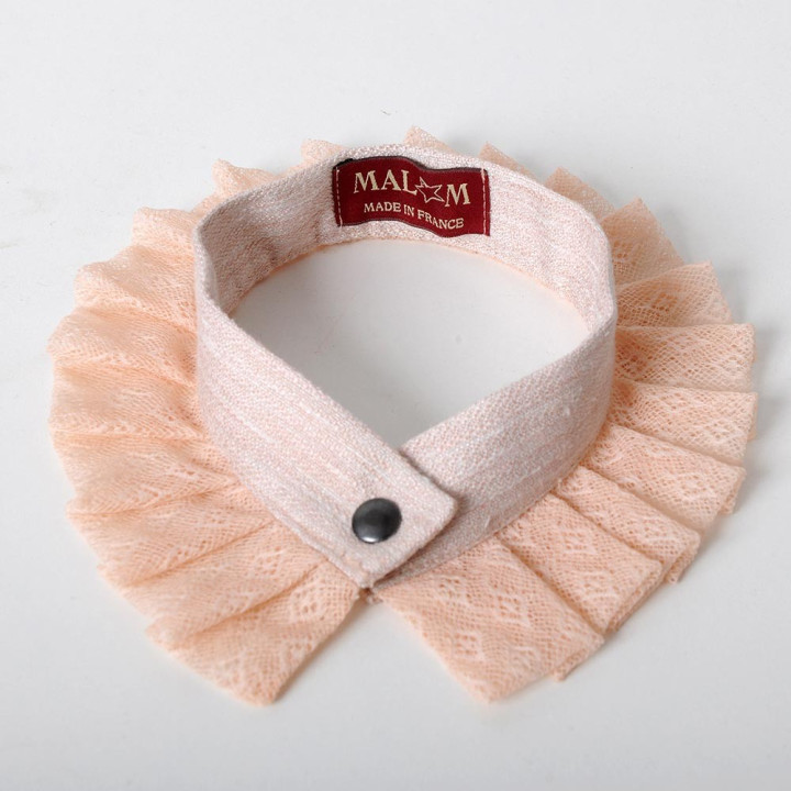 idée cadeau pour femme Col amovible plissé, dentelle rose clair