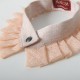 Col amovible créateur fabrication française plissé, dentelle rose clair