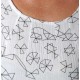 Robe fabrication artisanale d'été ceinturée, coton léger blanc motif géométrique
