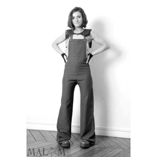 Salopette femme taille haute et bas évasé - PERSONNALISABLE