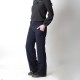 Pantalon créateur fabrication française femme bleu marine, souple, coupe droite