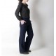 Pantalon femme made in France créateur français bleu marine, souple, coupe droite