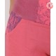 Pantalon femme 4/5 fabrication artisanale rose fuchsia, ceinture jersey